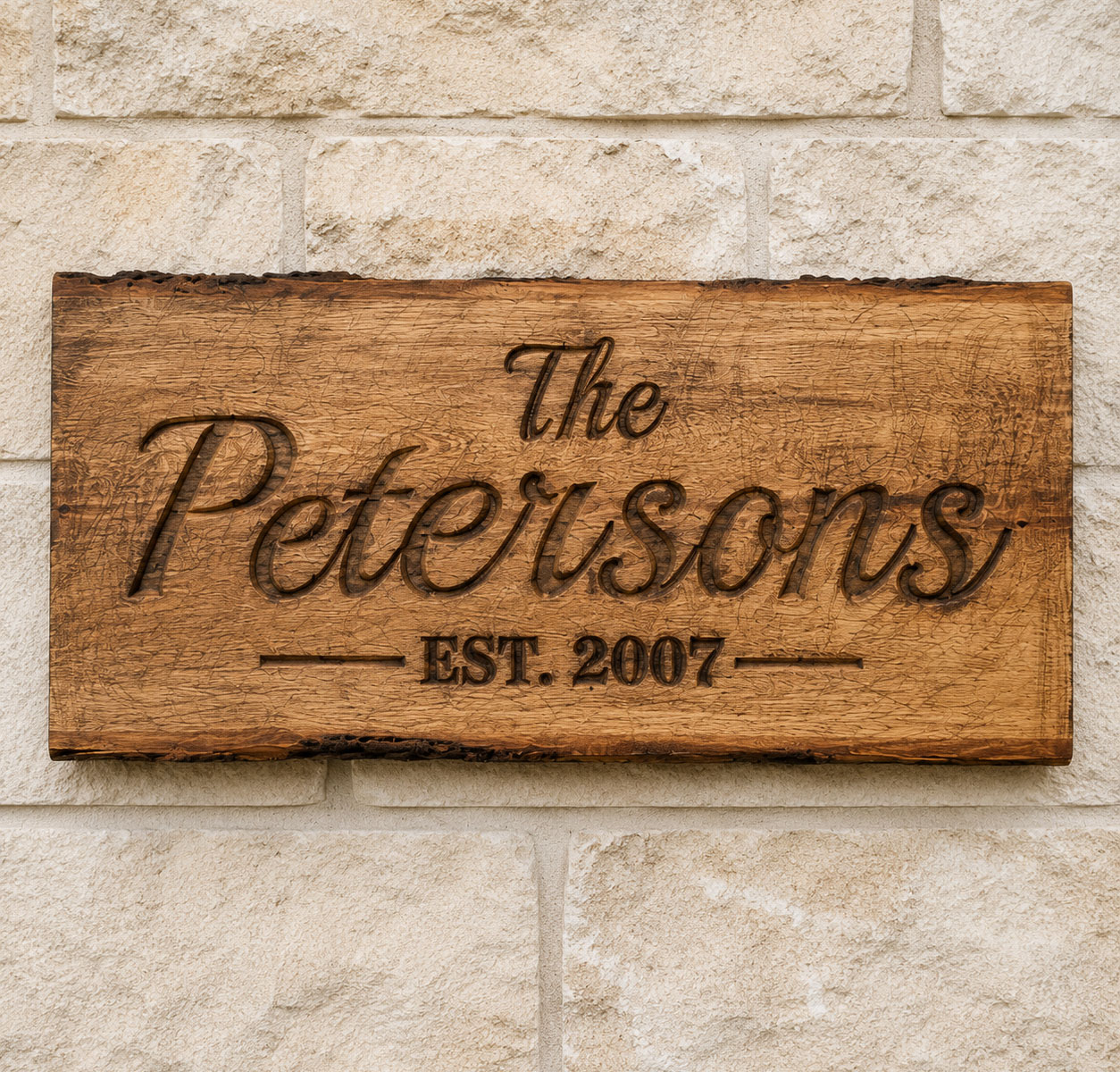 Custom Engraved Hardwood House Sign