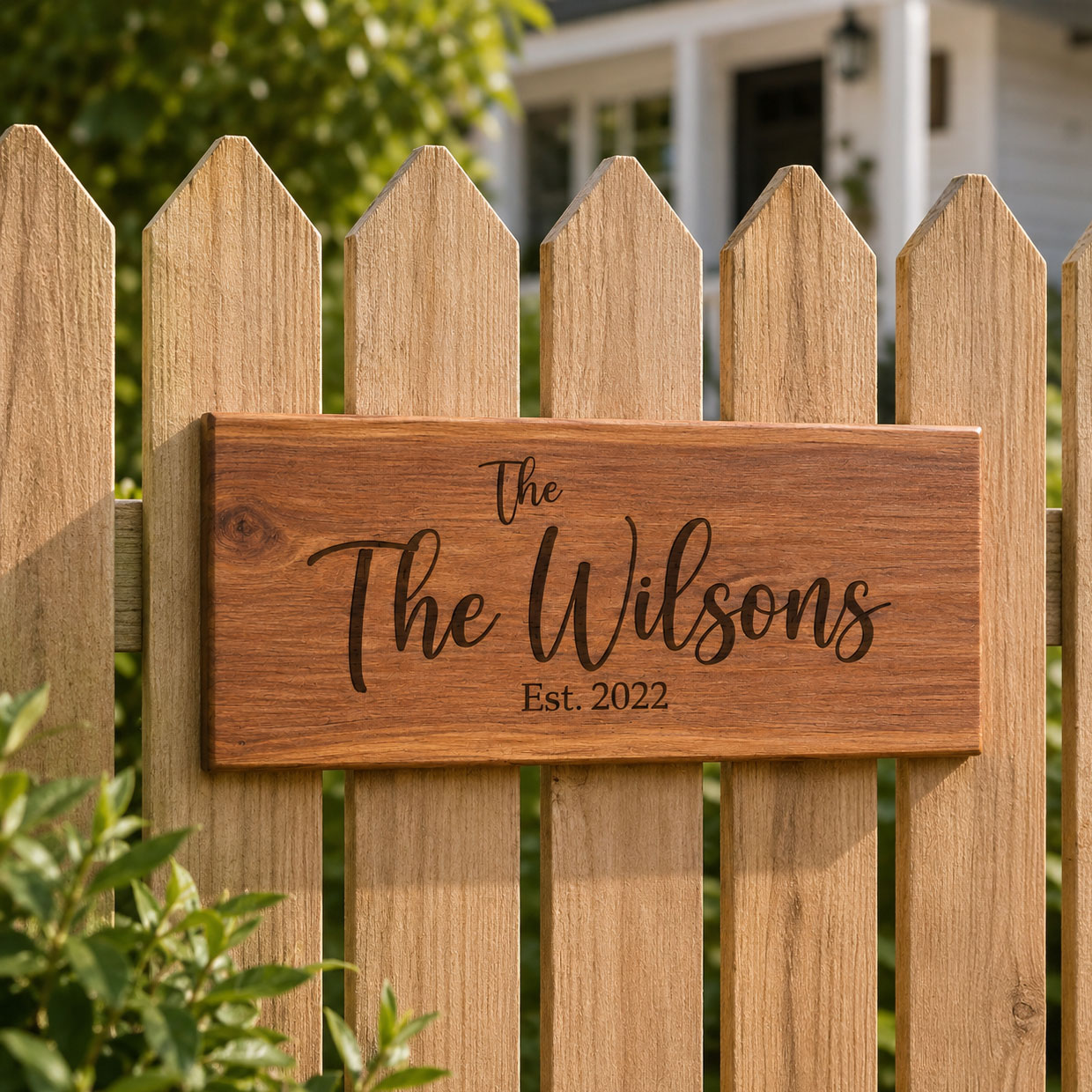 Custom Engraved Timber Family Name Sign - Image 2