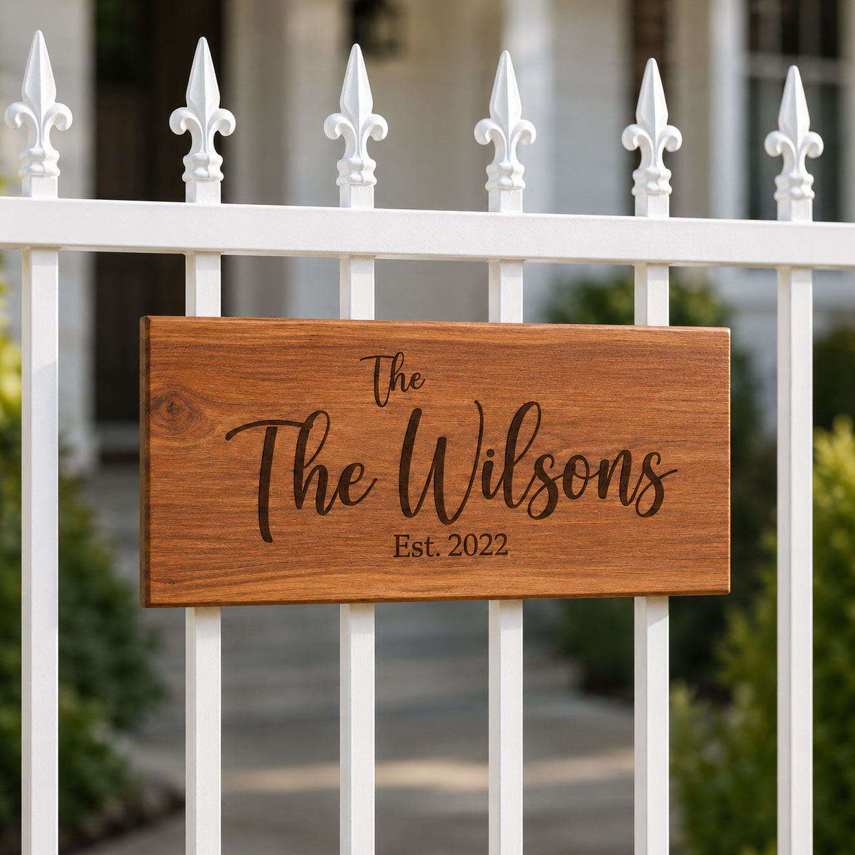 Custom Engraved Timber Family Name Sign - Image 3
