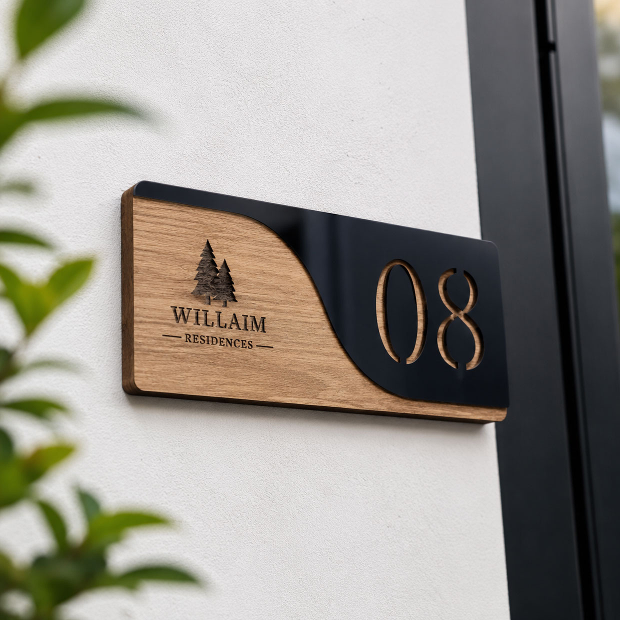 Custom Timber & Acrylic Address Plaque
