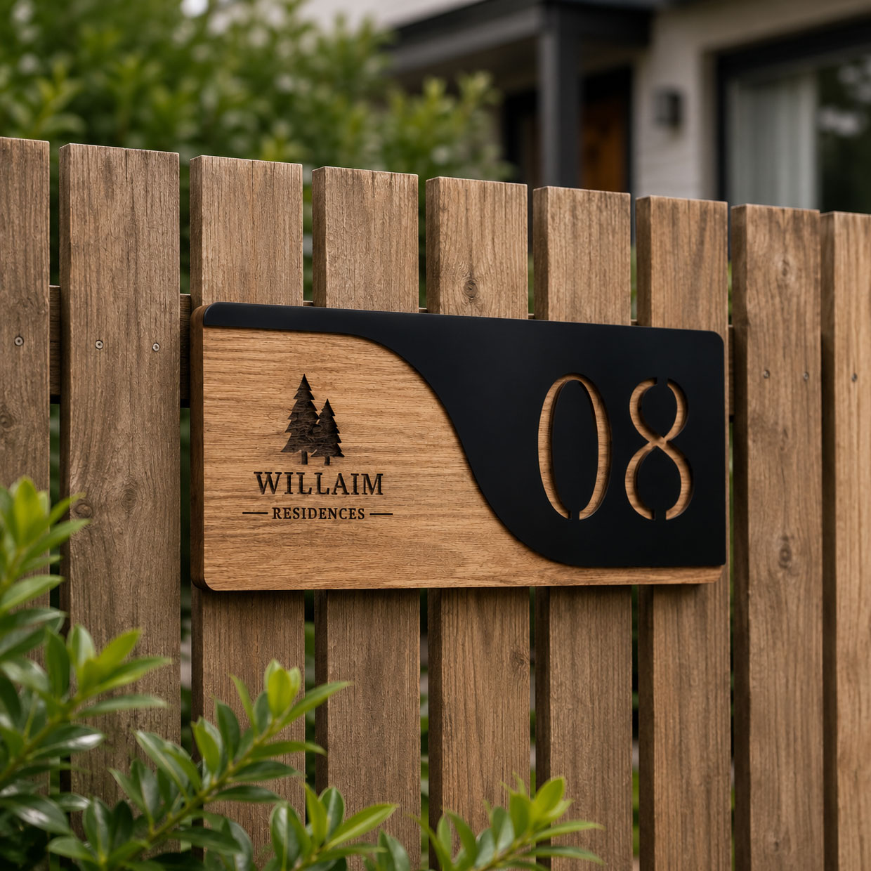 Custom Timber & Acrylic Address Plaque - Image 2